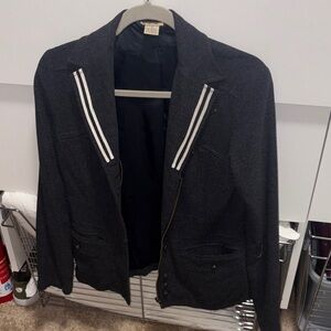 Elevenses Charcoal Blazer with White Stripes